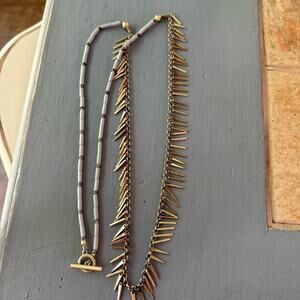 Jenny Bird Long Gold Tone Fringe Necklace